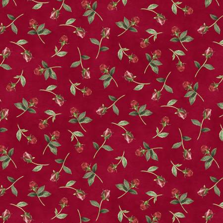 Fabric Wilmington Daydream Garden Burgundy Rose 50014-337
