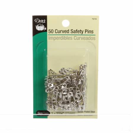 Notions - Dritz - Curved Safety Pin 1-1/16in - Size 1 - 50ct - 7215