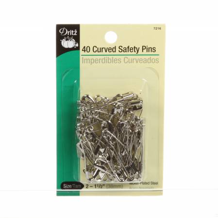 Notions - Dritz - Curved Safety Pin 1-1/2in - Size 2 - 40ct - 7216