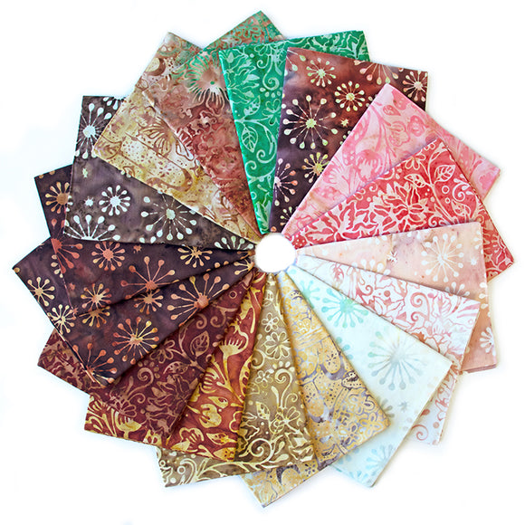 Fabric Fat Quarter Bundle Northcott Dandelion Wishes Batiks, 16 pcs FQDAND16-38