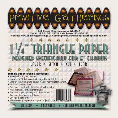 Notions - Primitive Gatherings - 1-1/4in Triangle Charm Paper - PRI-235