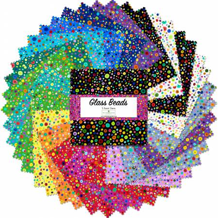 Fabric - Wilmington - 5in Squares - Essential Glass Beads - 42pcs - Q507-78-507