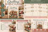 Quilting Retreat Planner - 19 Page PDF Workbook - Digital Download