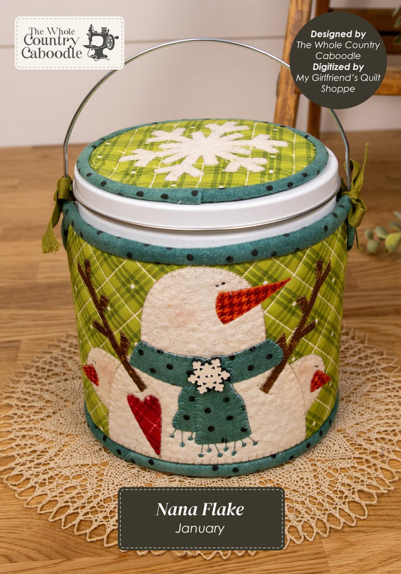 Kit Cozy Canister Nana Flake MACHINE EMBROIDERY VERSION