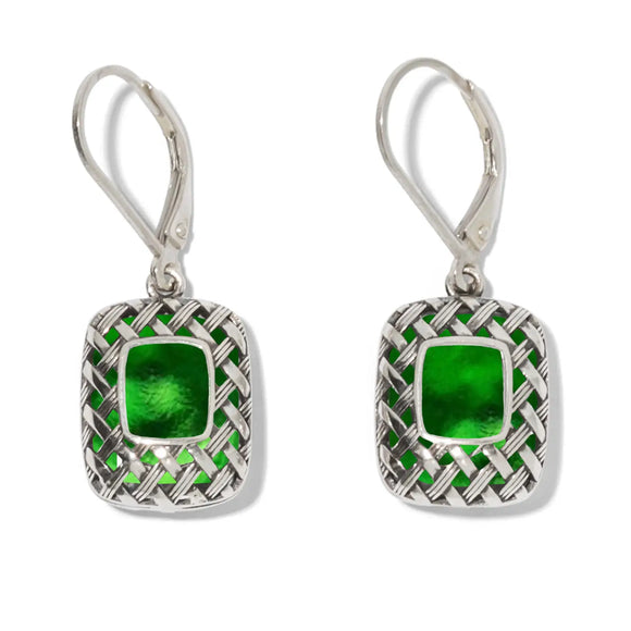 Gifts - Bottled Up Designs - Vintage Quilted Square Earrings - Emerald QSEE