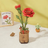 Gifts - 3D Wooden Flower Puzzle: Red Carnation