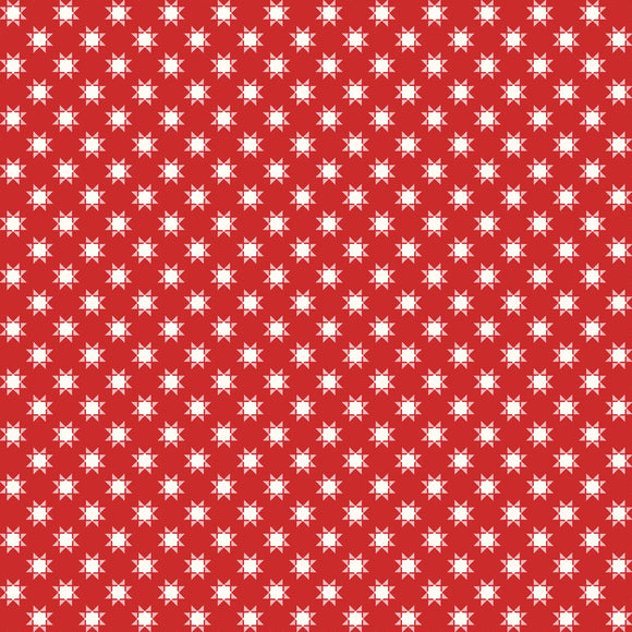 Fabric - Maywood Kimberbell Star Spangled Beauty - Red Tiny Quilt Stars - 10845M-R