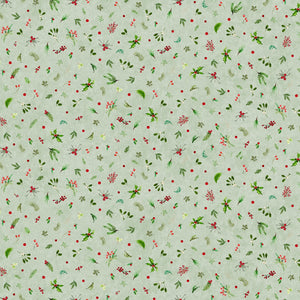 Fabric Maywood Winter Wreaths Green Tiny 10884M-G