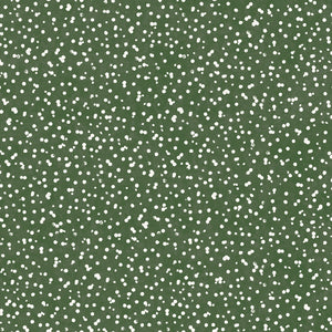 Fabric Maywood Winter Wreaths Green Scattered Snow 10885M-G