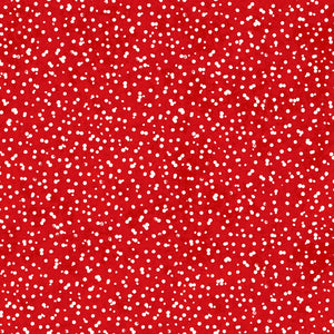 Fabric Maywood Winter Wreaths Red Scattered Snow 10885M-R