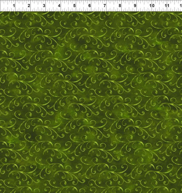 Fabric In The Beginning New Snow Swirl Green 10NS-2