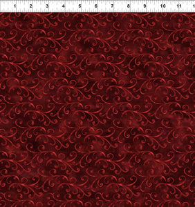 Fabric In The Beginning New Snow Swirl Red 10NS-1