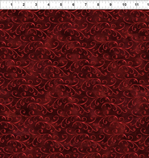 Fabric In The Beginning New Snow Swirl Red 10NS-1