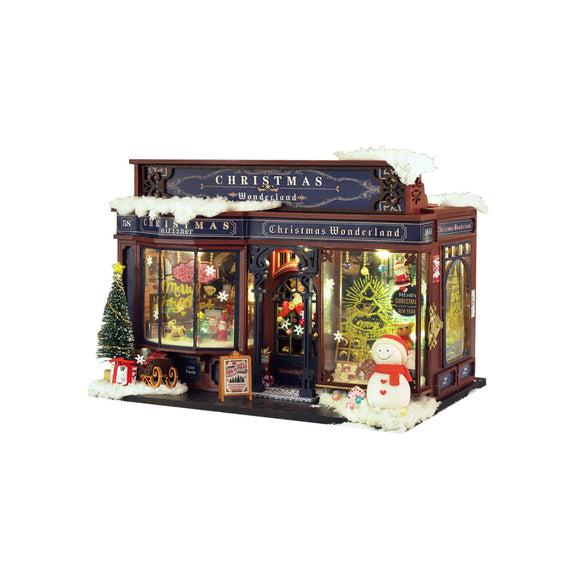 Gifts DIY Miniature House Wooden Puzzle Kit: Christmas Wonderland MIN503