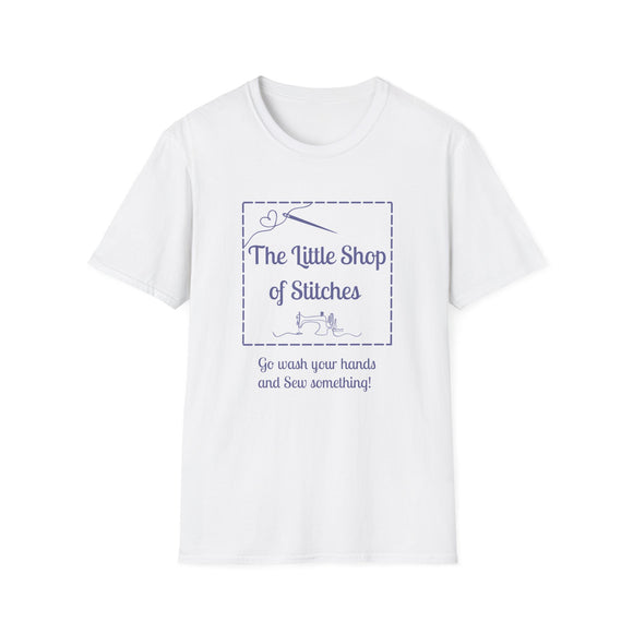 Gifts - The Little Shop of Stitches White T-Shirt - Sizes XS to 5X