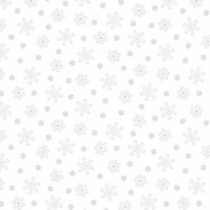Fabric Henry Glass White on White Small Snowflakes 1253-01W
