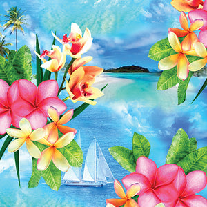 Fabric Benartex Tropical Escape Island Paradise 12897-53