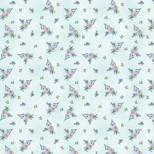 Fabric - Benartex Garden Angels Light Turquoise Birdhouse - 13323B-04