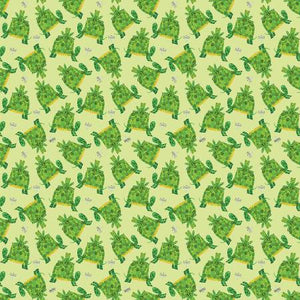 Fabric Benartex Frogtastic Turtles & Frogs Lime 13391B-40