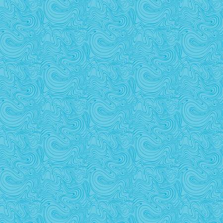 Fabric - Benartex Polar Attitude Teal Squiggles 13432B-83