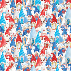 Fabric Benartex Caring Gnomes 14114B-99