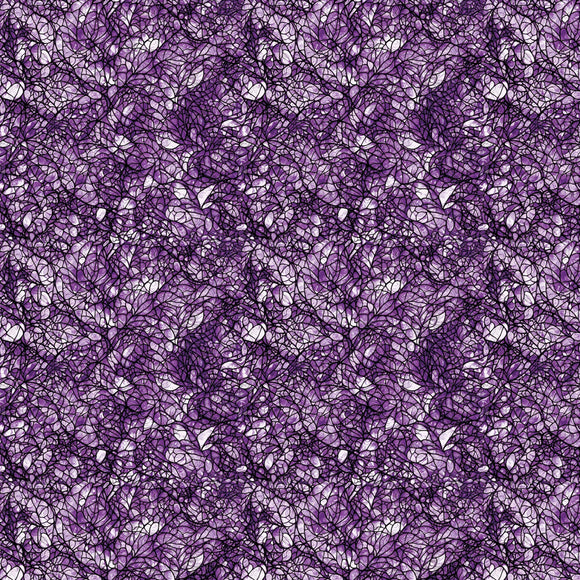 Fabric - Benartex Cat Artistry Purple Glassine - 16736B-66