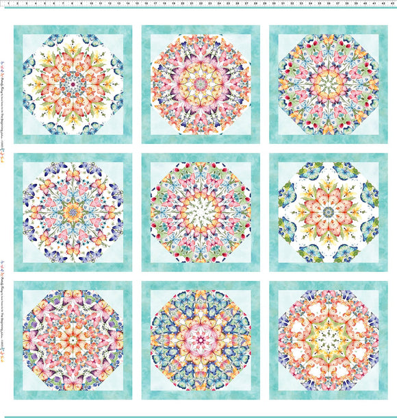 Fabric In The Beginning Butterfly Fantasy Panel 1BF1 - Approx 43x43in