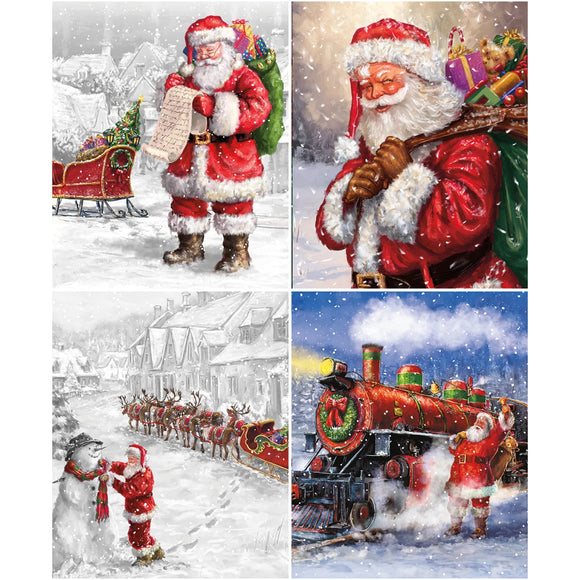 Fabric - Riley Blake More Christmas Wishes Panel Bundle, 4pcs  1P-16550-4
