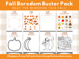 Printable Fall Boredom Buster Pack - INSTANT DOWNLOAD