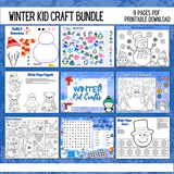 Printable Winter Kid Craft Bundle - INSTANT DOWNLOAD