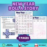 Printable New Year Roll A Story Activity - INSTANT DOWNLOAD