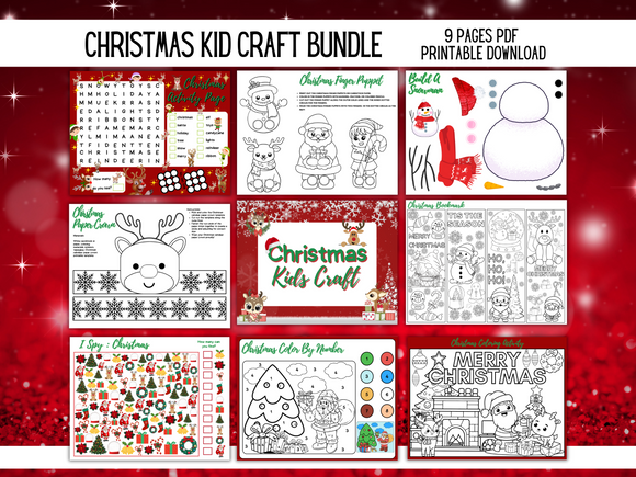 Printable Christmas Craft/Activity Bundle - INSTANT DOWNLOAD