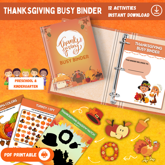Printable Thanksgiving Busy Binder - INSTANT DOWNLOAD