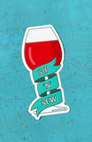 Gifts Sip 'N' Sew Wine Sticker - Set of 6 - from Sassafras Lane