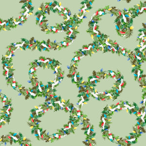 Fabric 3 Wishes Winter Village Pine Garland 23800-GRN