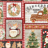 Fabric - 3 Wishes Very Merry Gingerbread Patchwork - 24610-MLT