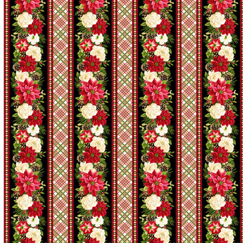 Fabric Henry Glass Winter Garden Border Stripe 2832-99