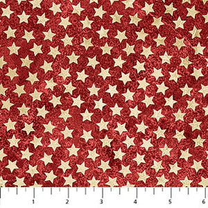 Fabric Northcott Stonehenge America 250 Stars Red 28375-24