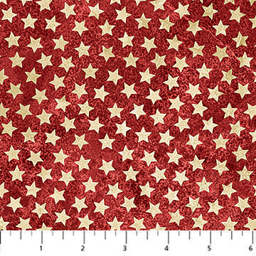 Fabric Northcott Stonehenge America 250 Stars Red 28375-24