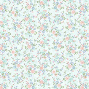 Fabric Henry Glass Dorothy Jeans Flower Garden Small Floral Blue 2974-17