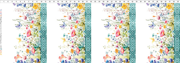 Fabric In The Beginning Butterfly Fantasy Border Stripe 2BF1