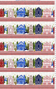 Fabric In The Beginning New Snow Border Stripe 2NS-1