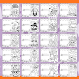 Printable Halloween Cards to Color - INSTANT DOWNLOAD