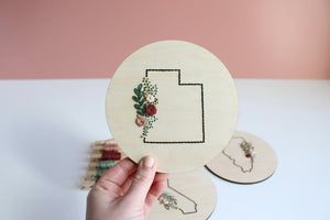 Kit Floral US State CALIFORNIA DIY Hand Embroidery