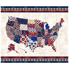 Fabric QT American Tapestry US Map Panel 30863-X