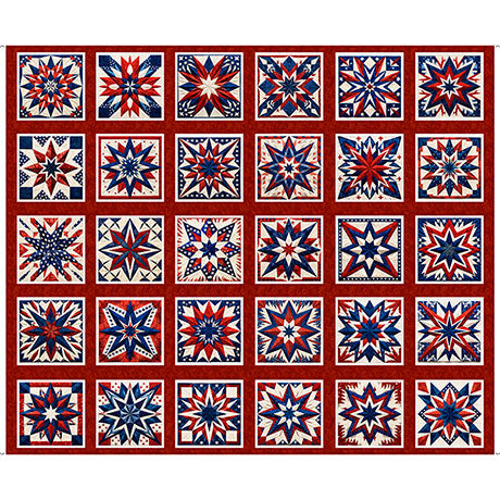 Fabric QT American Tapestry Quilt Blocks Panel 30865-R