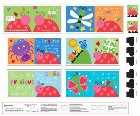 Fabric Studio E Love Bug Soft Book Panel 3372PS-01