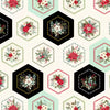 Fabric - Henry Glass Sweet Christmas Memories Hexie Flower - 3627-44