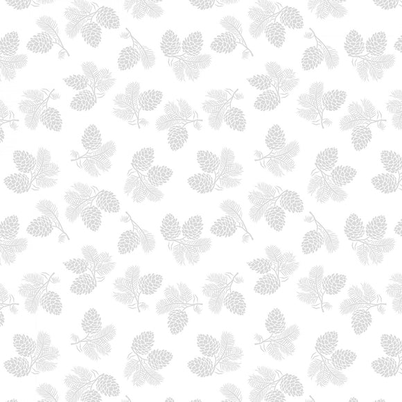 Fabric - Wilmington Stocking Stuffers White Pinecone  - 39166-100