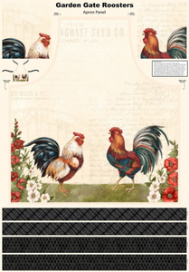 Fabric Wilmington Garden Gate Roosters Apron Panel 39809-139